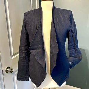 Michael Kors 100% linen navy drape blazer - size 4